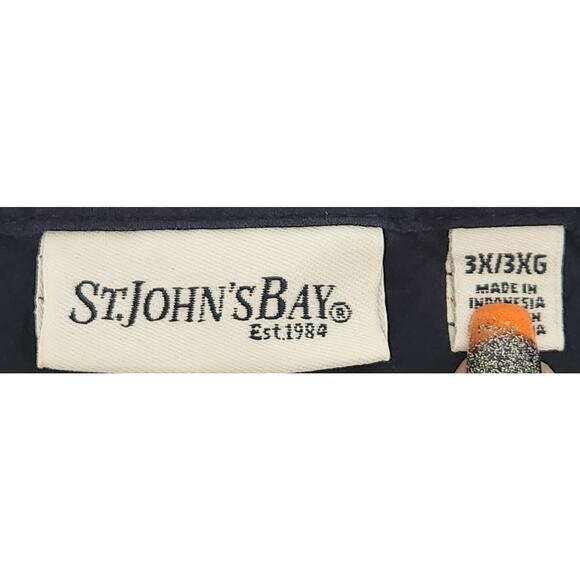 St John's Bay Navy Blue Sleeveless V Neck Decorative Metal Bead Top 3X Plus Soft - Picture 4 of 5